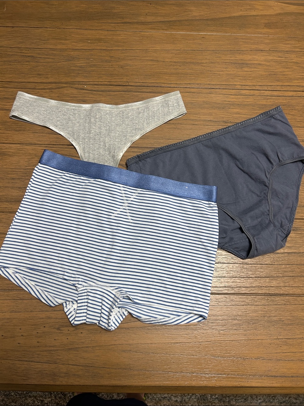 Panty trio - boy shorts, brief and thong